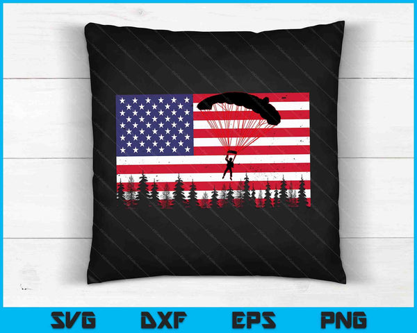 Cool Skydiving Art Men Women Skydiver American Flag SVG PNG Digital Cutting Files