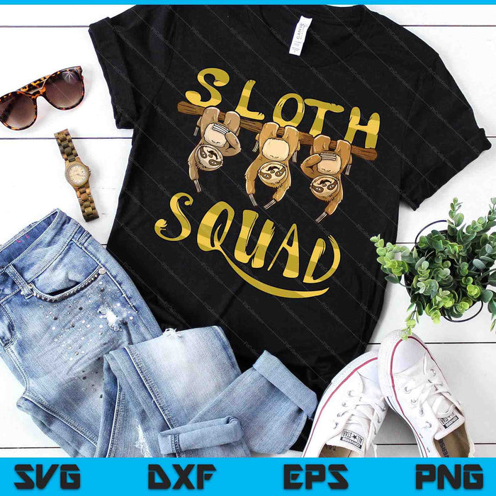 Cool Sloth Squad  Funny Lazy Slow Animal Lover Group Gift SVG PNG Digital Printable Files