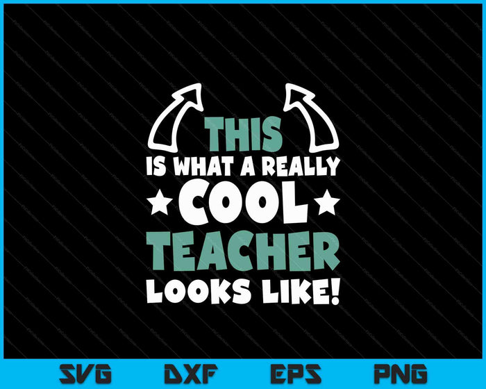 Cool Teacher Funny Saying Teaching Student Men Women SVG PNG Digital Cutting File