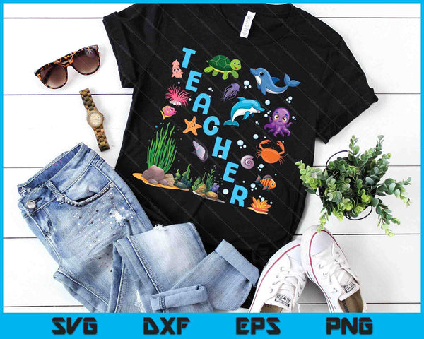 Cool Teacher Ocean Sea Animals Creatures SVG PNG Digital Printable Files