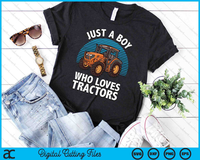 Cool Tractor For Boys Kids Toddler Farmtruck Farmer Driver SVG PNG Digital Cutting Files