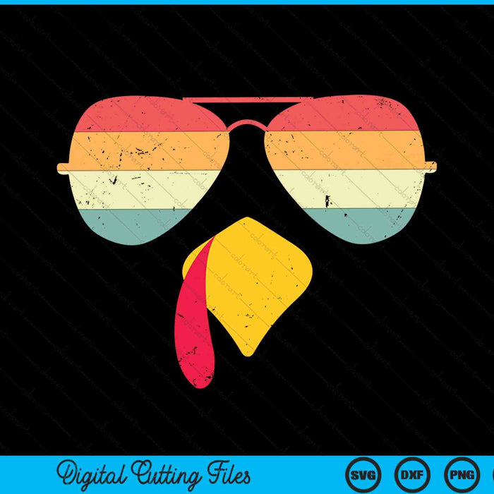 Cool turkey face with sunglasses Thanksgiving SVG cut file