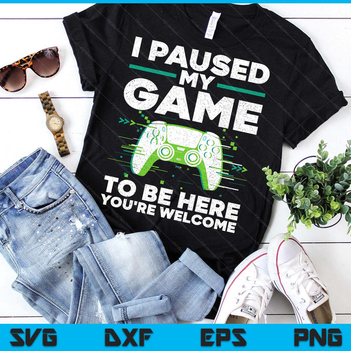Cool Video Gamer For Men Boys Kids Game Paused Gaming Gamers SVG PNG Digital Printable Files