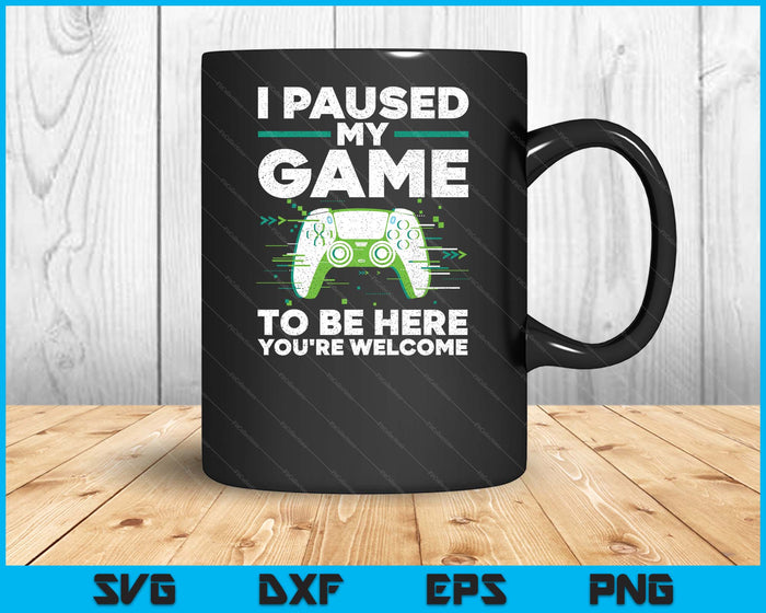 Cool Video Gamer For Men Boys Kids Game Paused Gaming Gamers SVG PNG Digital Printable Files