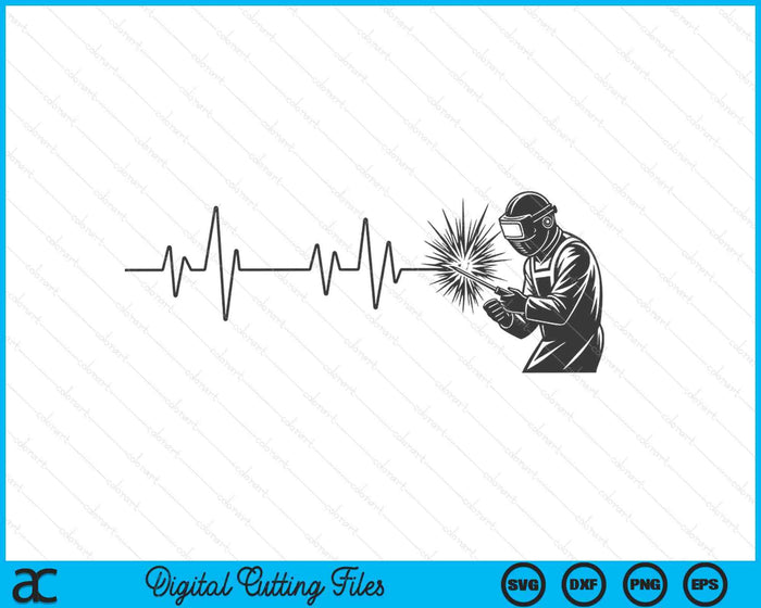 Cool Welder With Heartbeat Art SVG PNG Digital Printable Files