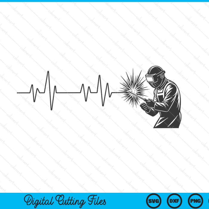 Cool Welder With Heartbeat Art SVG PNG Digital Printable Files