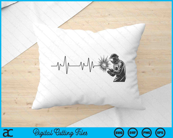 Cool Welder With Heartbeat Art SVG PNG Digital Printable Files