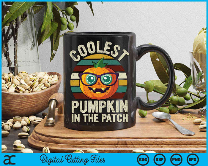 Coolest Pumpkin In The Patch Halloween Retro Style SVG PNG Digital Cutting Files