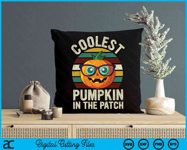 Coolest Pumpkin In The Patch Halloween Retro Style SVG PNG Digital Cutting Files