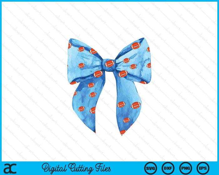 Coquette Blue Bow American Football SVG PNG Digital Printable Files