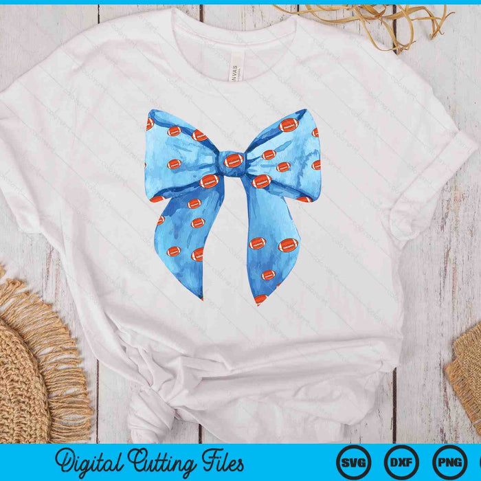 Coquette Blue Bow American Football SVG PNG Digital Printable Files