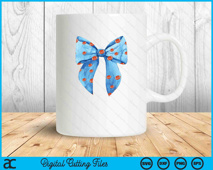 Coquette Blue Bow American Football SVG PNG Digital Printable Files