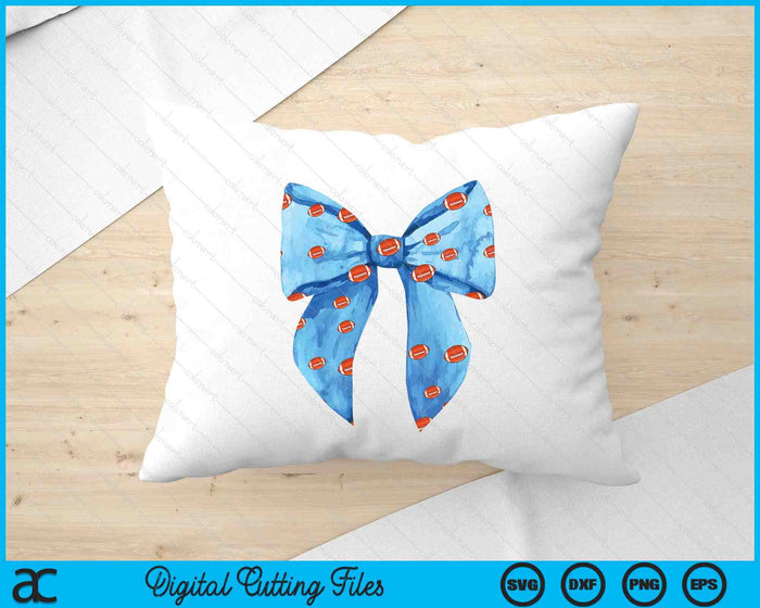 Coquette Blue Bow American Football SVG PNG Digital Printable Files