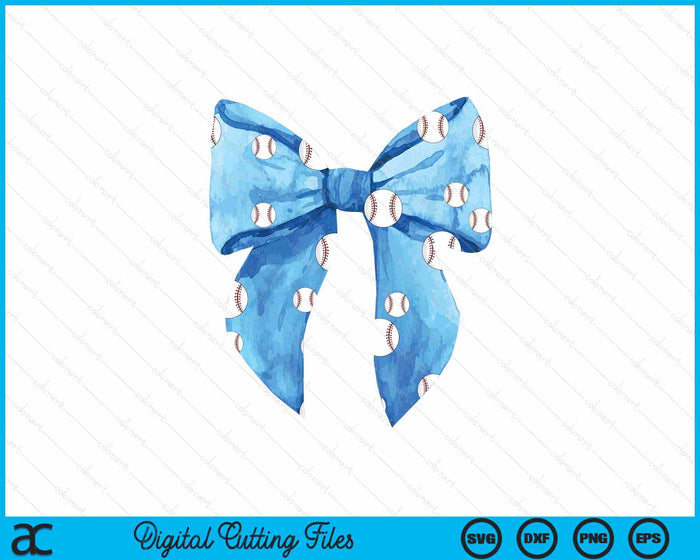 Coquette Blue Bow Baseball SVG PNG Digital Printable Files