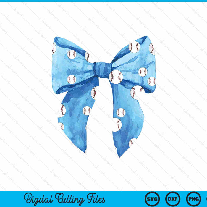 Coquette blue bow baseball SVG cut file