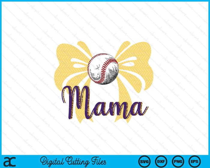 Coquette Blue Bow Baseball SVG PNG Digital Printable Files