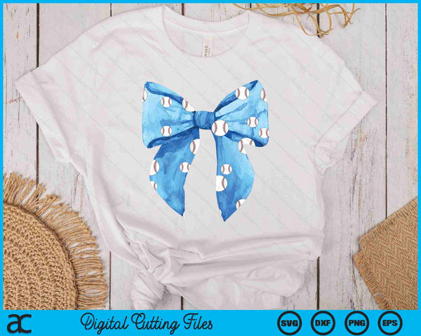 Coquette Blue Bow Baseball SVG PNG Digital Printable Files