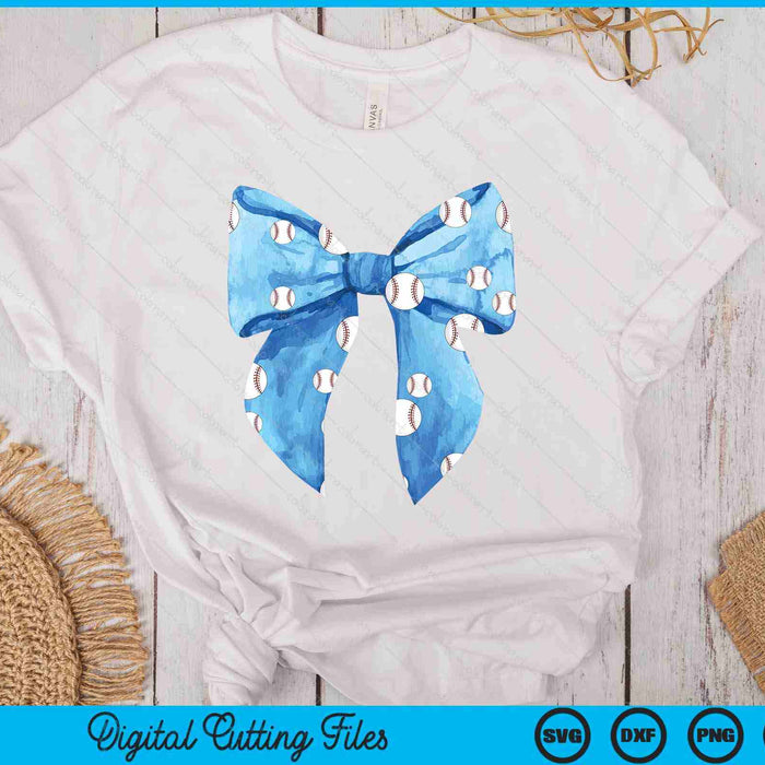 Coquette Blue Bow Baseball SVG PNG Digital Printable Files