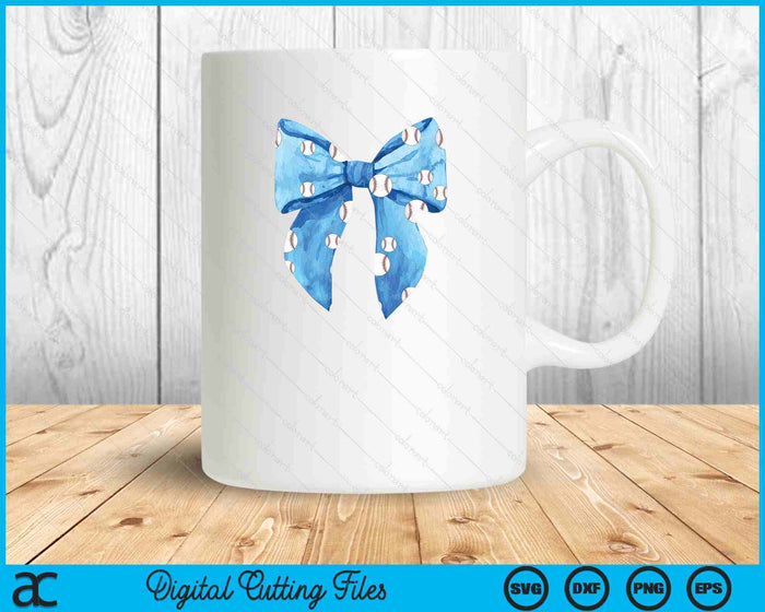 Coquette Blue Bow Baseball SVG PNG Digital Printable Files