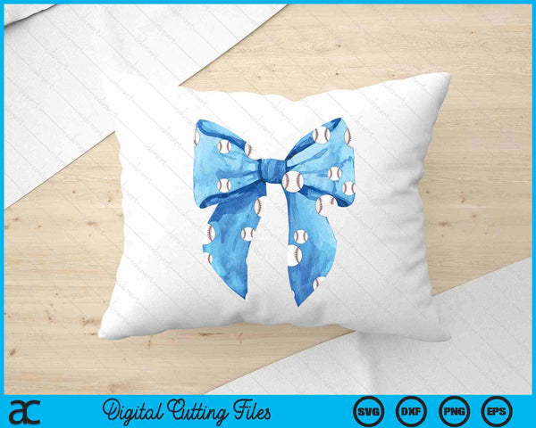 Coquette Blue Bow Baseball SVG PNG Digital Printable Files