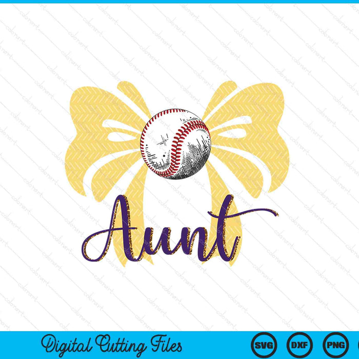 Coquette blue bow baseball aunt SVG cut file
