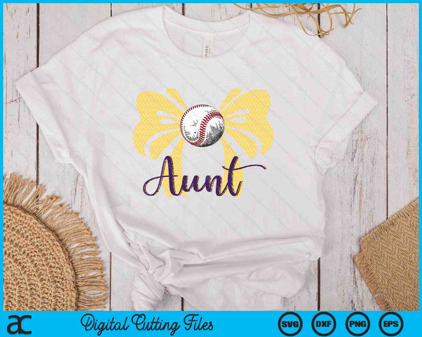 Coquette Blue Bow Baseball Aunt SVG PNG Digital Printable Files