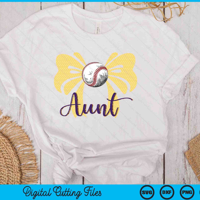 Coquette Blue Bow Baseball Aunt SVG PNG Digital Printable Files