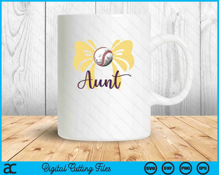 Coquette Blue Bow Baseball Aunt SVG PNG Digital Printable Files