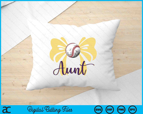 Coquette Blue Bow Baseball Aunt SVG PNG Digital Printable Files