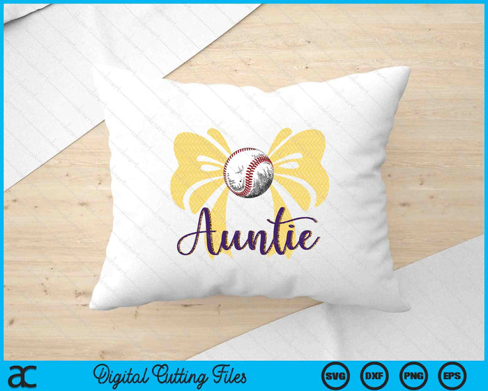 Coquette Blue Bow Baseball Auntie SVG PNG Digital Printable Files