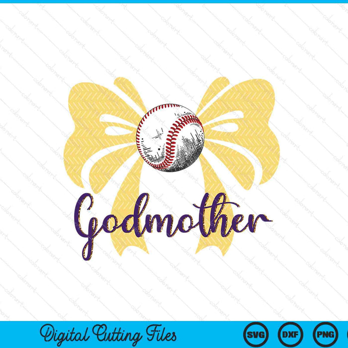 Coquette Blue Bow Baseball Godmother SVG PNG Digital Printable Files