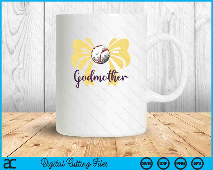 Coquette Blue Bow Baseball Godmother SVG PNG Digital Printable Files