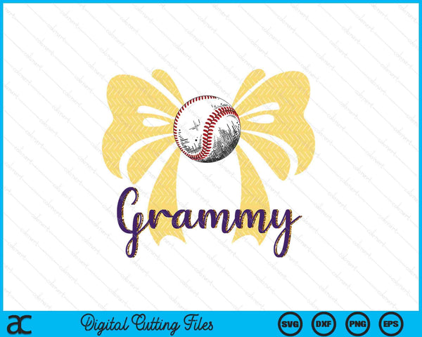 Coquette Blue Bow Baseball Grammy SVG PNG Digital Printable Files