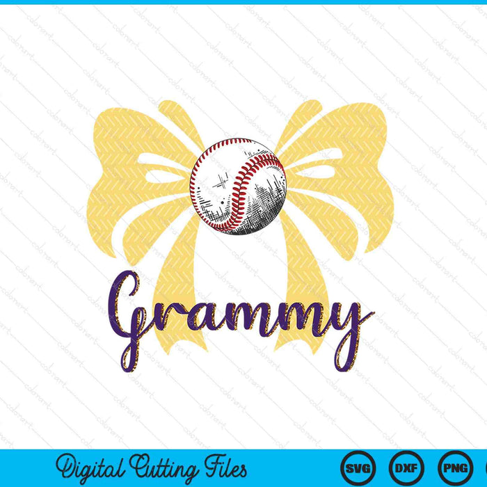 Coquette Blue Bow Baseball Grammy SVG PNG Digital Printable Files