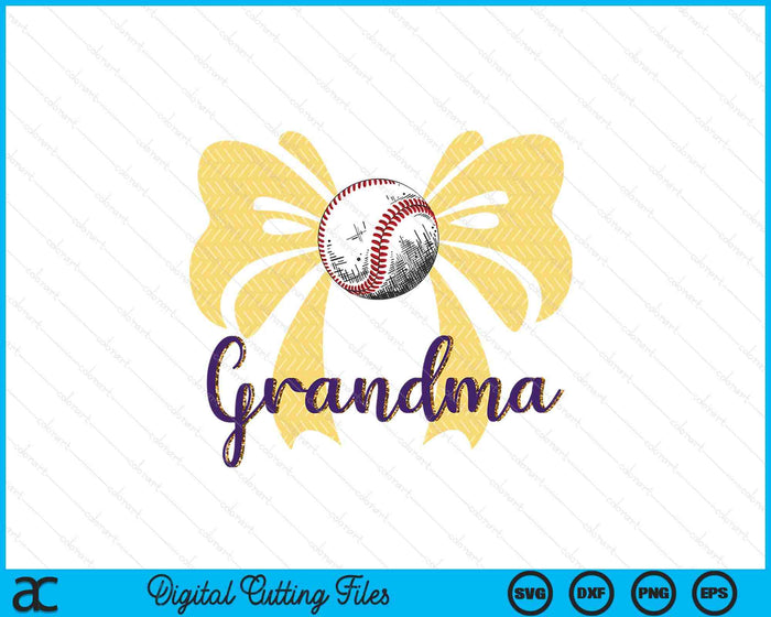 Coquette Blue Bow Baseball Grandma SVG PNG Digital Printable Files