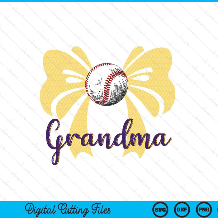 Coquette Blue Bow Baseball Grandma SVG PNG Digital Printable Files