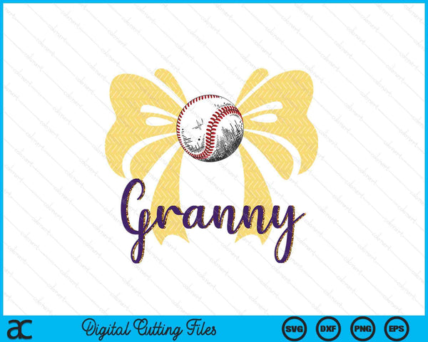 Coquette Blue Bow Baseball Granny SVG PNG Digital Printable Files