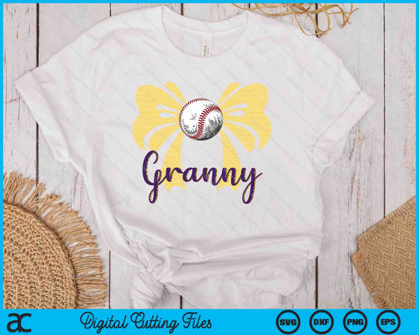 Coquette Blue Bow Baseball Granny SVG PNG Digital Printable Files - on a t-shirt