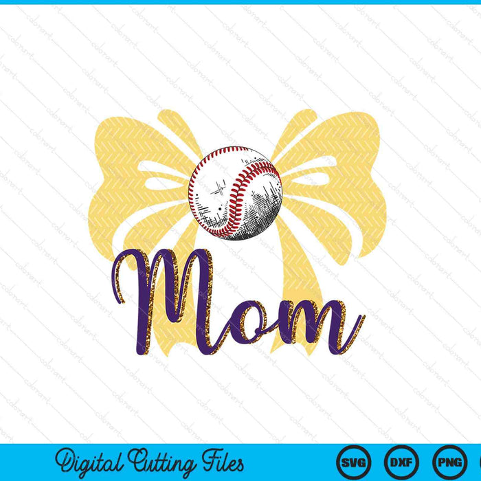 Coquette Blue Bow Baseball Mom SVG PNG Digital Printable Files