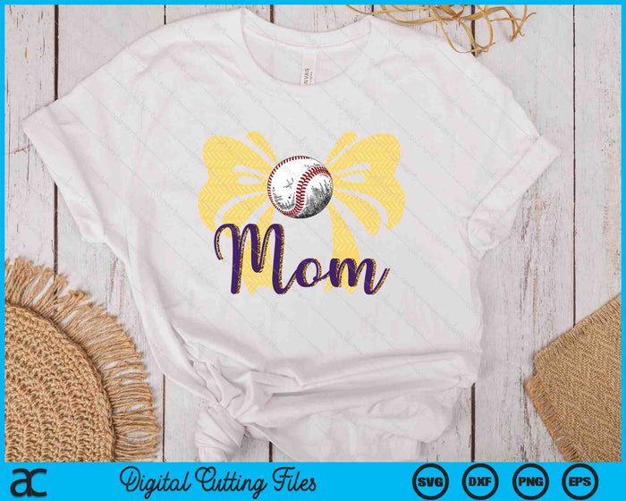 Coquette Blue Bow Baseball Mom SVG PNG Digital Printable Files