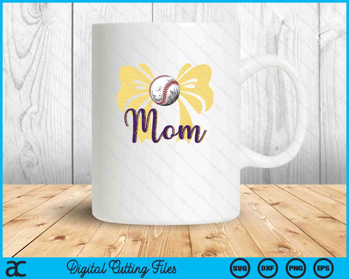 Coquette Blue Bow Baseball Mom SVG PNG Digital Printable Files