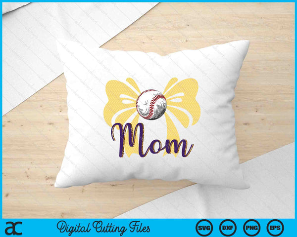 Coquette Blue Bow Baseball Mom SVG PNG Digital Printable Files