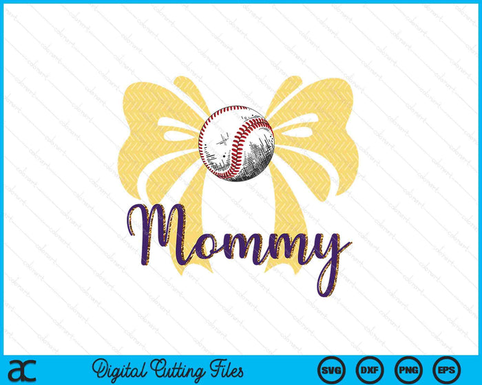 Coquette Blue Bow Baseball Mommy SVG PNG Digital Printable Files