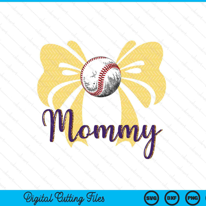 Coquette Blue Bow Baseball Mommy SVG PNG Digital Printable Files