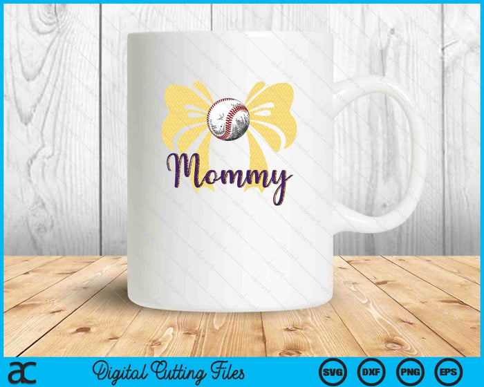 Coquette Blue Bow Baseball Mommy SVG PNG Digital Printable Files