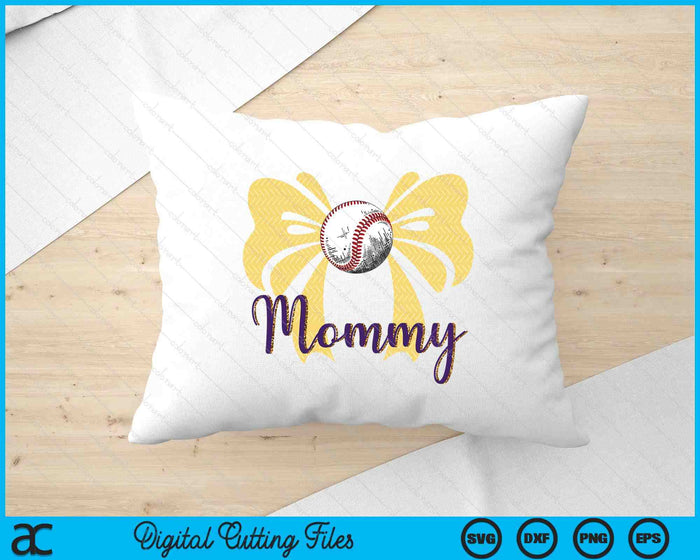 Coquette Blue Bow Baseball Mommy SVG PNG Digital Printable Files