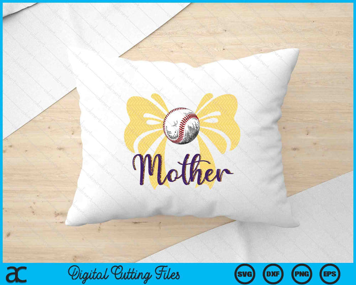 Coquette Blue Bow Baseball Mother SVG PNG Digital Printable Files