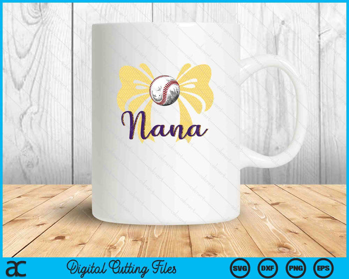 Coquette Blue Bow Baseball Nana SVG PNG Digital Printable Files