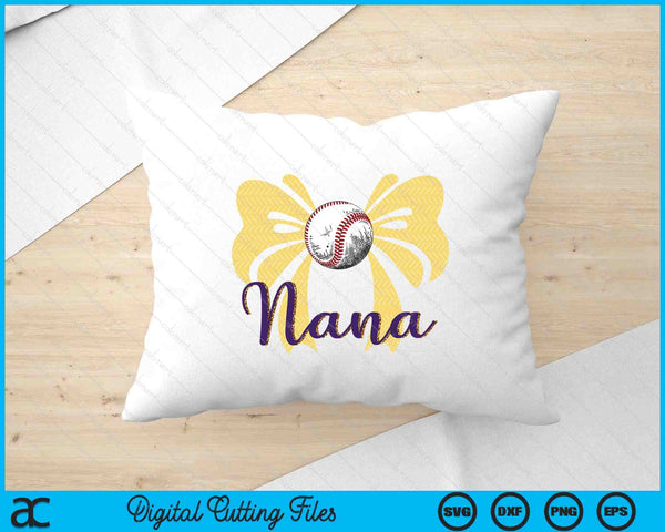 Coquette Blue Bow Baseball Nana SVG PNG Digital Printable Files