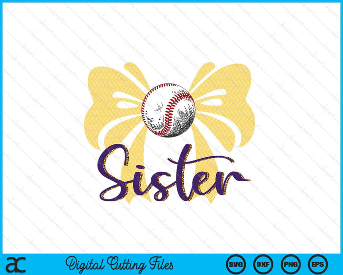 Coquette Blue Bow Baseball Sister SVG PNG Digital Printable Files